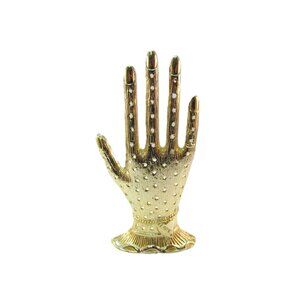 Vintage Gold Plated Hand Display Stand For Earrings Signed Torino